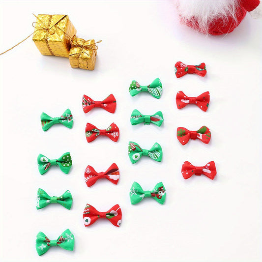 Christmas Pattern Polyester Bow Embellishments