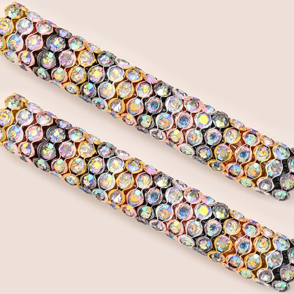 30/50pcs 12mm Wave Rhinestone Alloy Spacer Beads