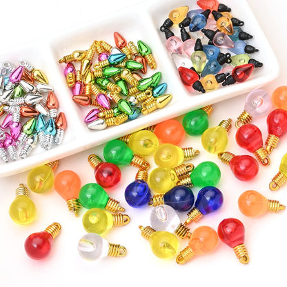 10PCS 6–28mm Light Bulb Shape Resin Pendant Set