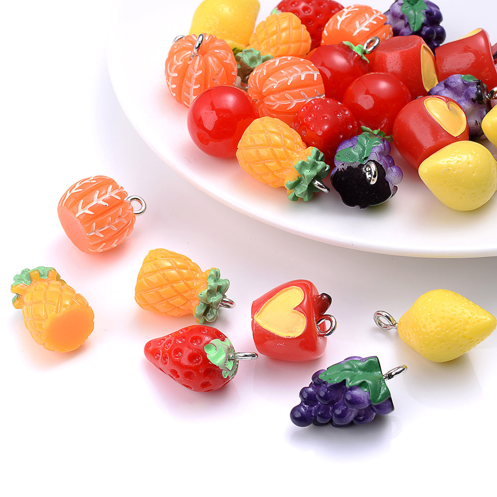 3D Fruit Resin Pendant Charms