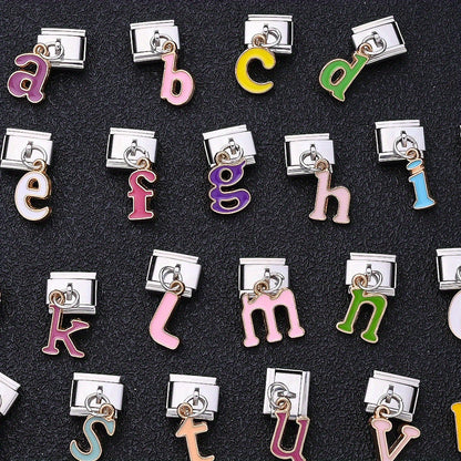 1PC A-Z English Letter Charm Link Set for 9mm Bracelets