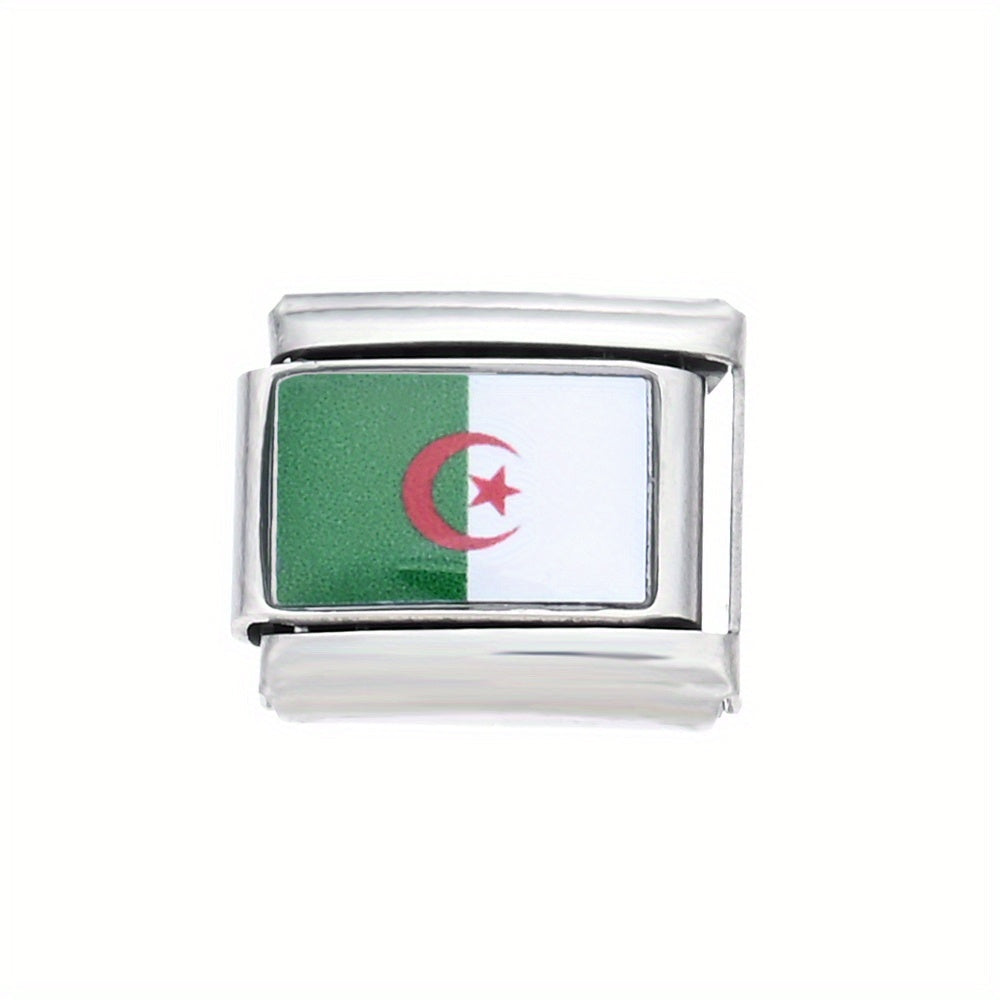 World Flag Alloy Bracelet Module