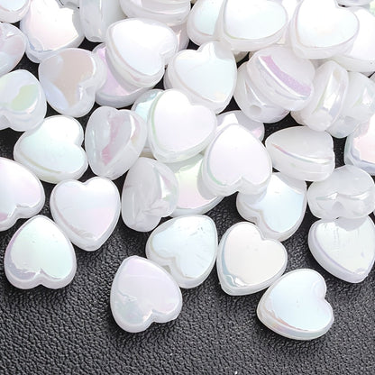 100-Piece 9 mm Love Acrylic Spacer Beads