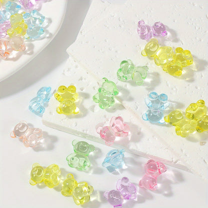 20pcs 8x11mm Transparent Bear Acrylic Beads