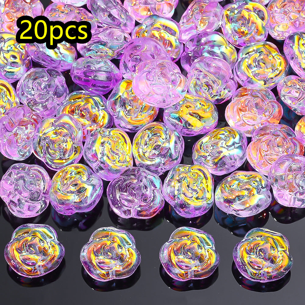 AB Rose Lampwork Beads