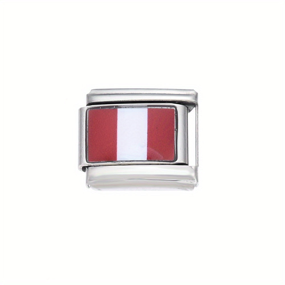 World Flag Alloy Bracelet Module