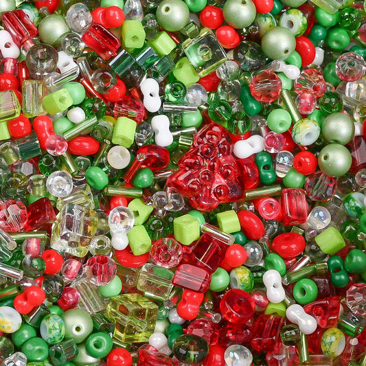 Christmas Geometric Glass Beads Set