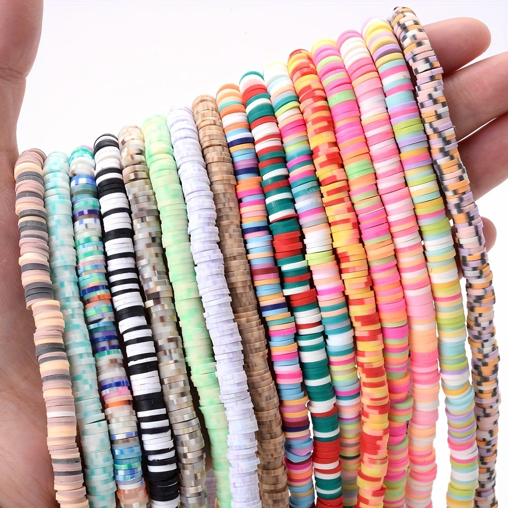 Mixed Color Polymer Clay Flat Beads