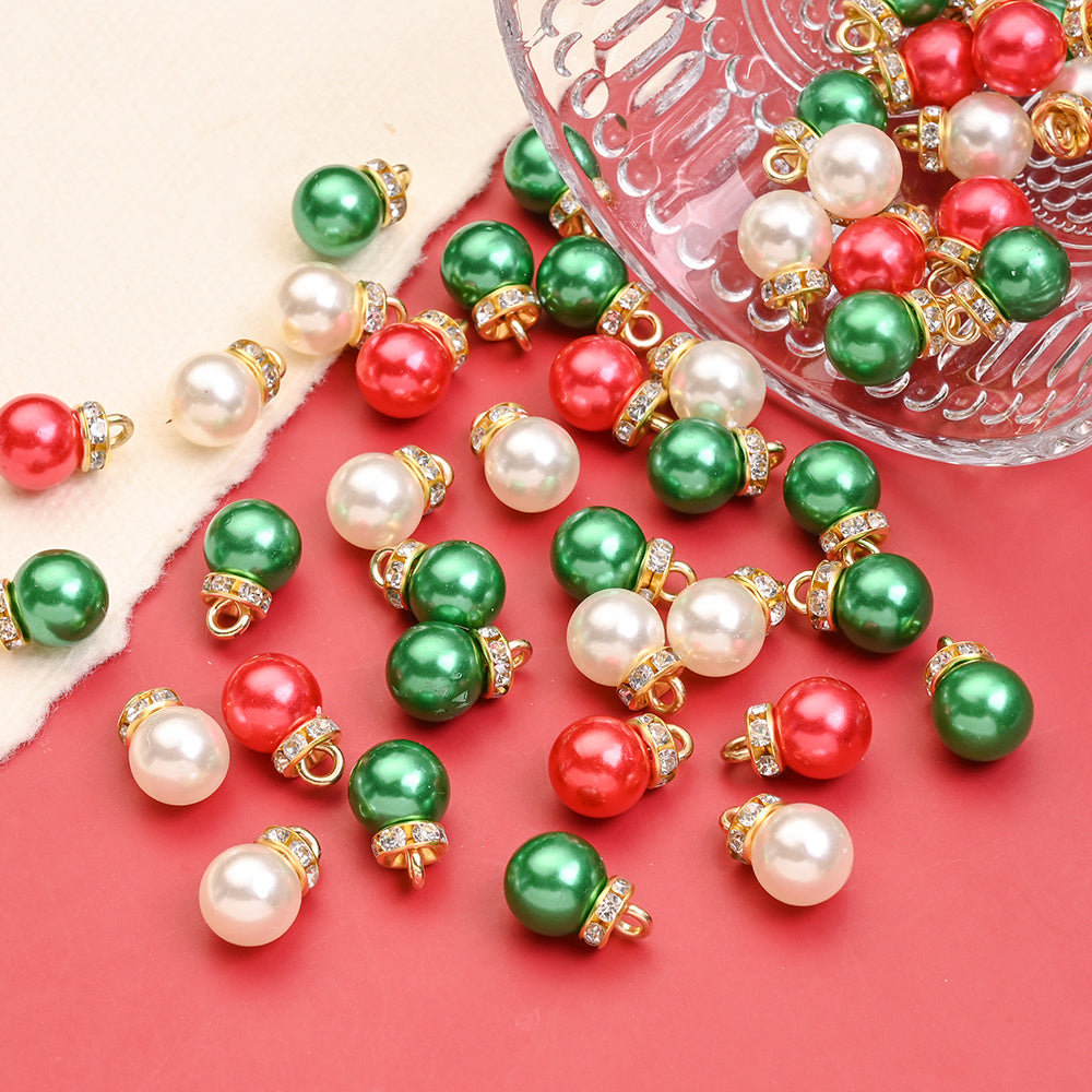 10x14 mm Christmas Acrylic Rhinestone Pendant Charms
