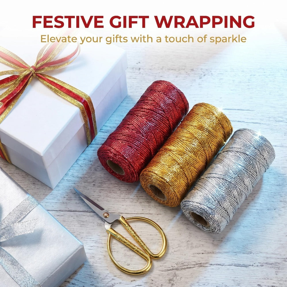 Red Gold Silver Polyester Cord Set