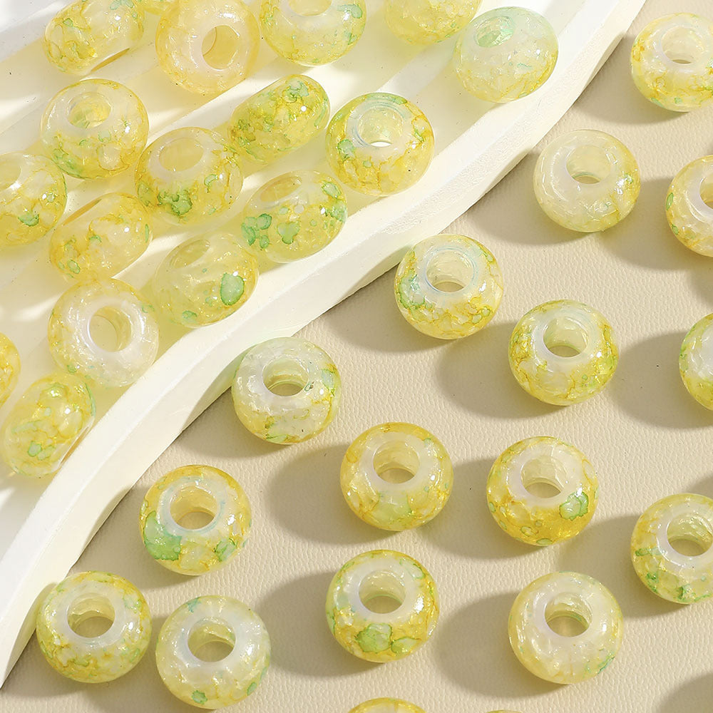 Ink Spatter Large Hole Acrylic Beads