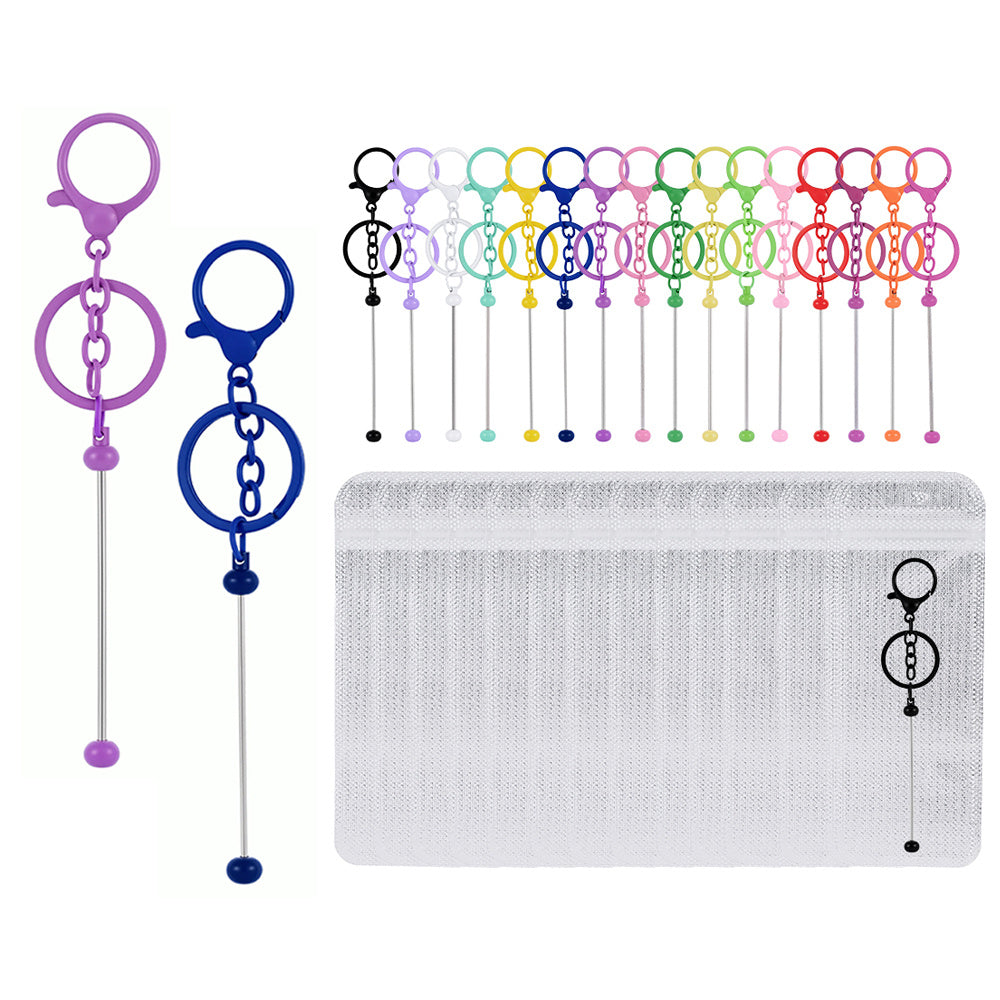 10-Piece Beadable Keychain Bar & Pouch Set