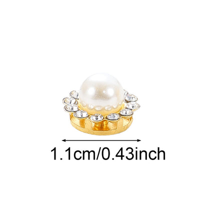 Flower Rhinestone Pearl Cabochons