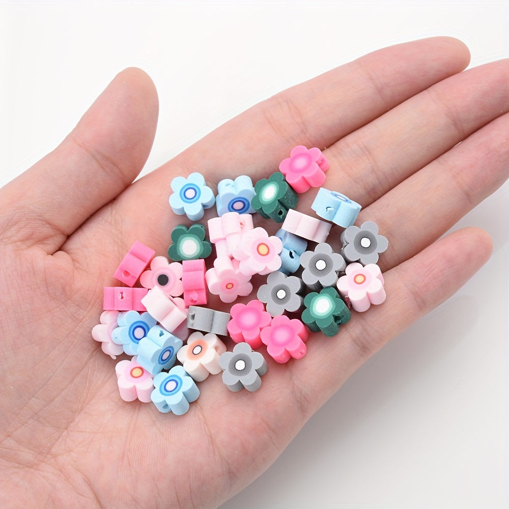 Mixed Color Flower Polymer Clay Beads