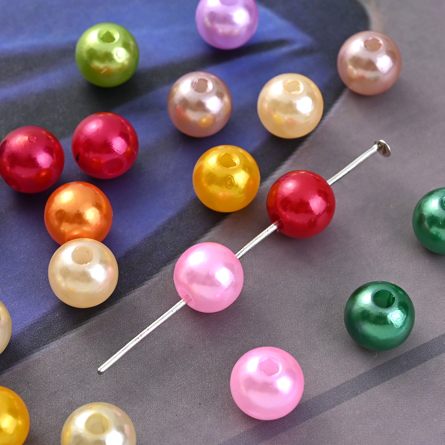 100pcs Random Colorful 8mm Round Acrylic Spacer Beads