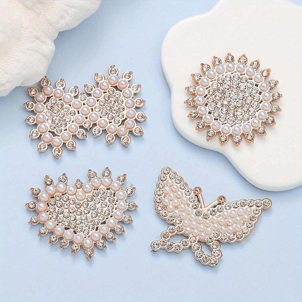 Stylish Acrylic Pearl and Rhinestone Flatback Embellishments