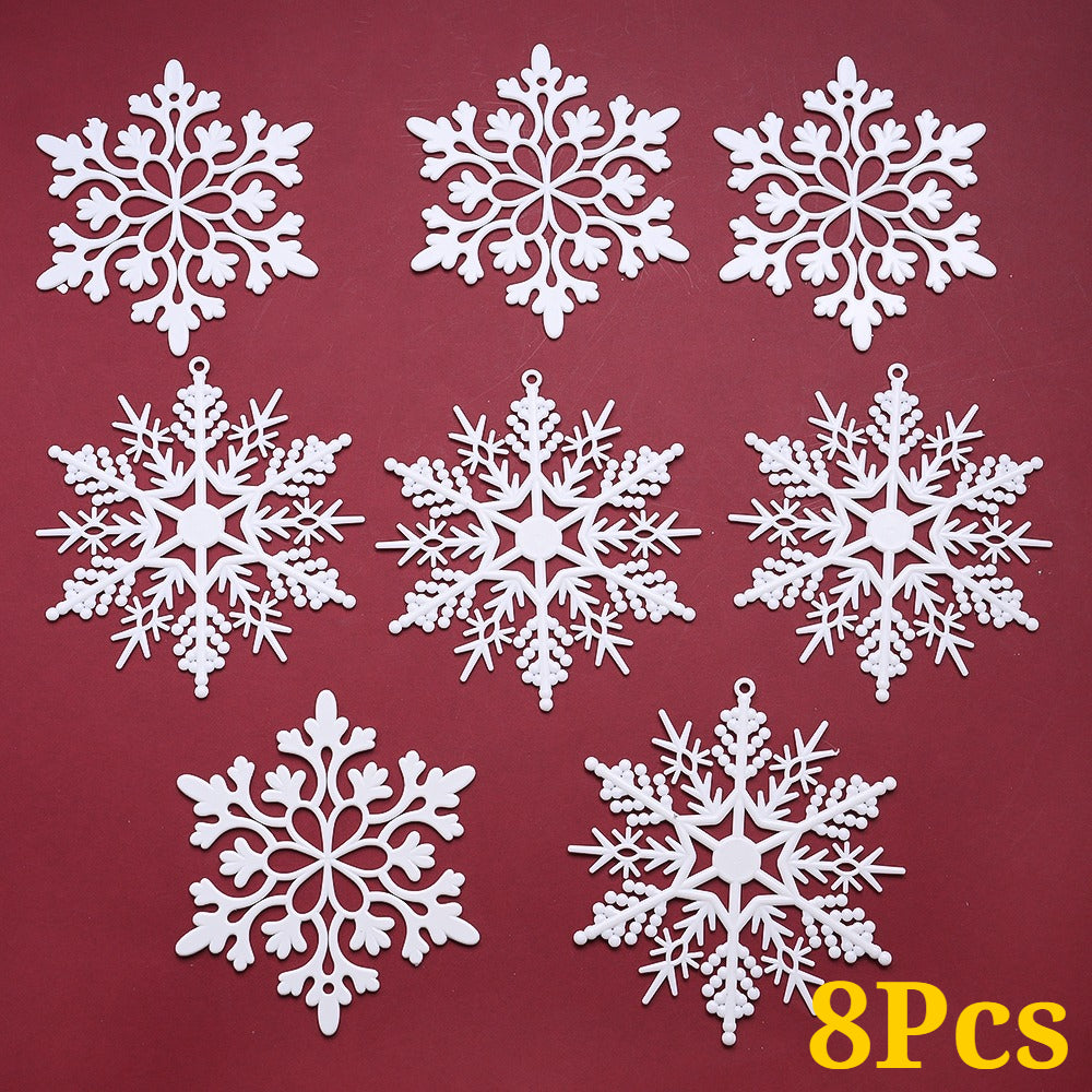 White Glitter Snowflake Hanging Ornaments