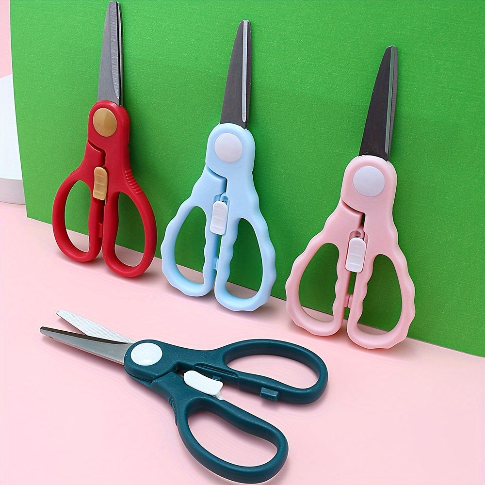 1PC Wave Heart Safety Scissors with Protective Cover
