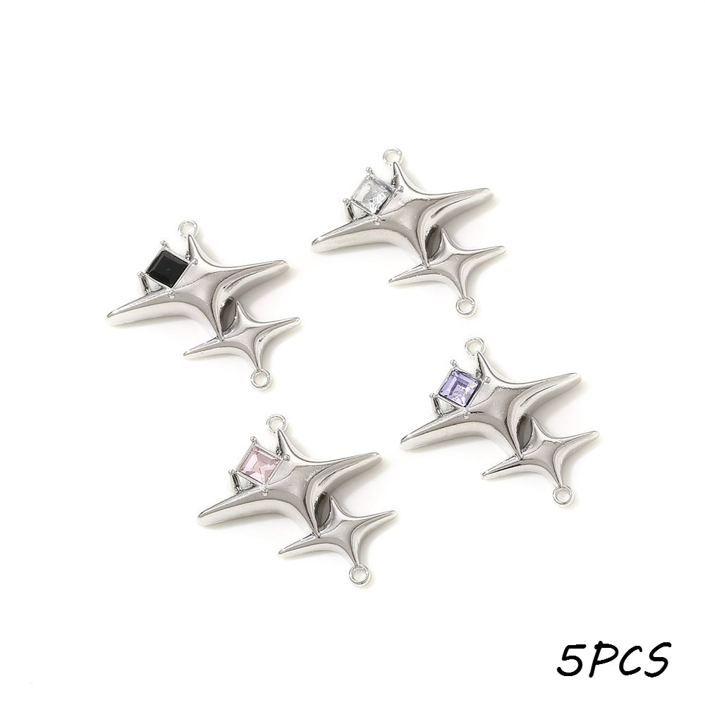 27x29 mm Alloy Double Star Pendants