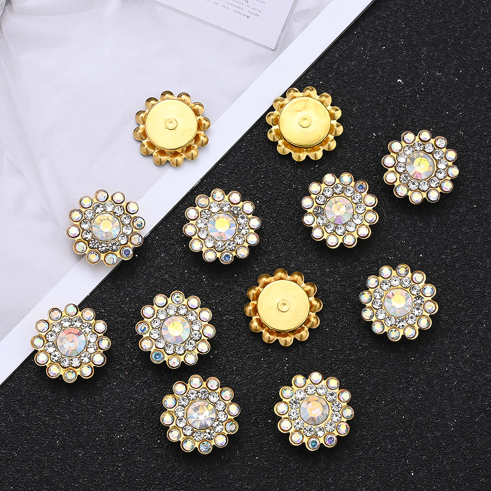50pcs 13.8mm Crystal Claw Rhinestone Flatback Cabochons