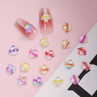 Resin Mushroom Flatback Beads