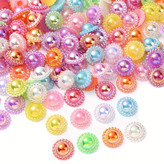 100PCS 13×5mm Sparkling Sunflower Acrylic Bead Set