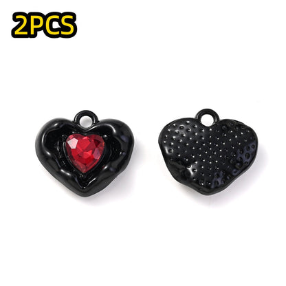 Heart Rhinestone Pendant Set