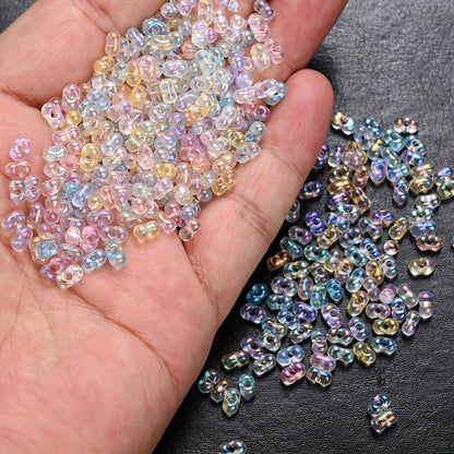 200pcs/set Transparent UV Color Peanut Shape Acrylic Beads