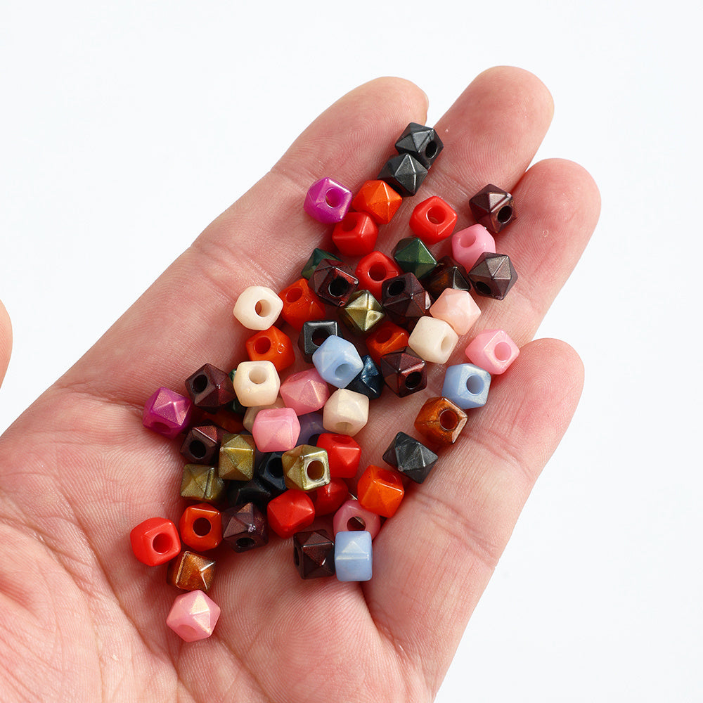 Mixed Color Square Polygonal Acrylic Beads