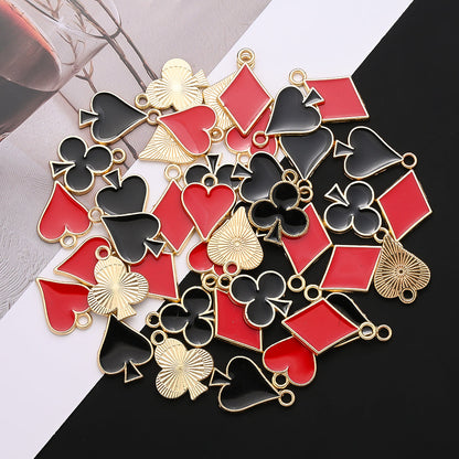 Poker Pattern Alloy Pendant Set