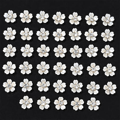 White Rhinestone Five-Petal Flower Patches