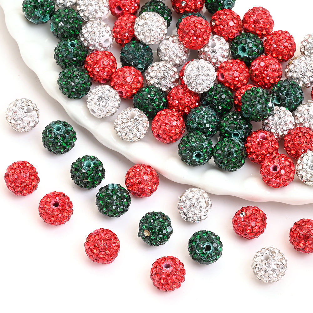 20pcs 10mm Christmas Halloween Resin Rhinestone Beads
