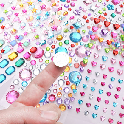 Acrylic Rhinestone Rainbow Self-Adhesive Stickers