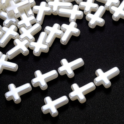 50PCS White Cross Acrylic Bead Set