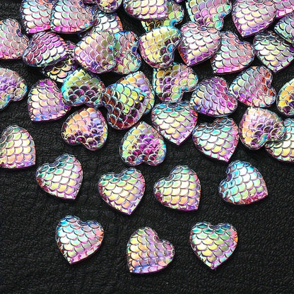 30PCS 12mm Heart-Shaped Serpentine Resin Bead Set
