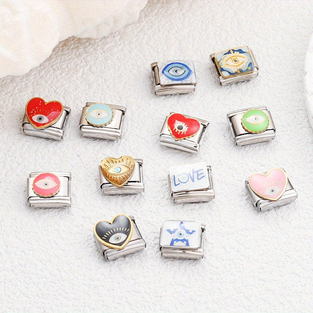 1pc 9mm Stainless Steel Italian Charm Bead
