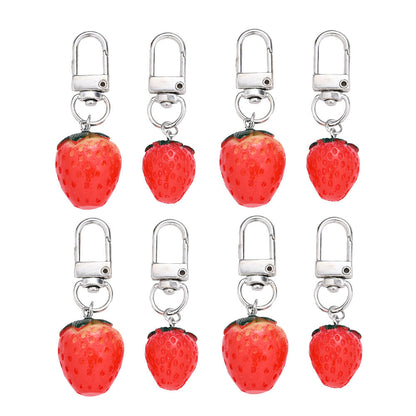 3D Strawberry Resin Pendant Charms