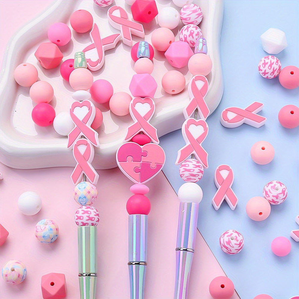Ribbon Shape Silicone Beads Set