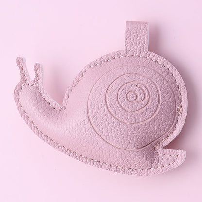 1PC 72×88mm 3D Leather Snail Pendant Keychain