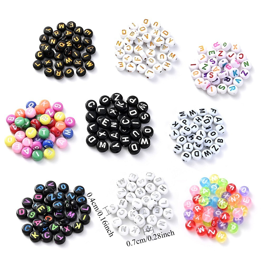 1000/1400PCS A-Z Mixed Color Acrylic Letter Bead Set