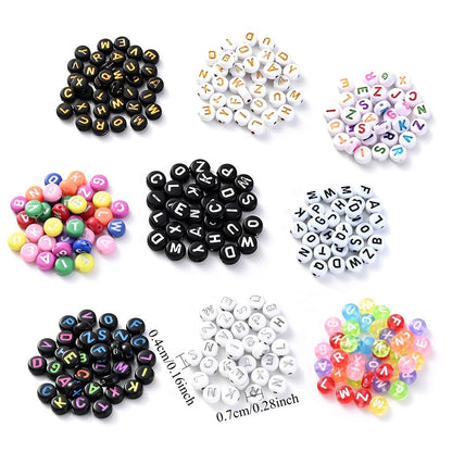 1000/1400PCS A-Z Mixed Color Acrylic Letter Bead Set