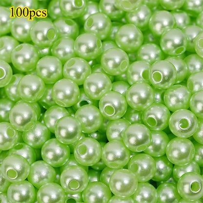 100pcs Random Colorful 8mm Round Acrylic Spacer Beads