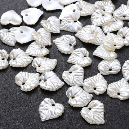 White Leaf Acrylic Beads