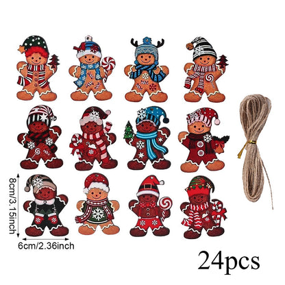Wooden Gingerbread Man Christmas Ornaments