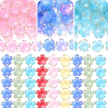 201pcs/set Acrylic Gold Border Flower Beads