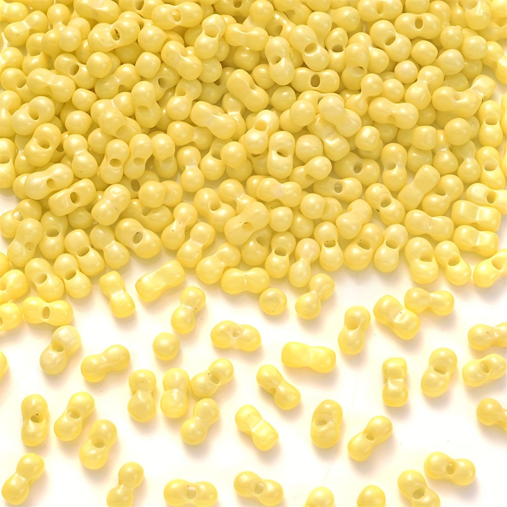 200PCS 3×6mm Mini Colorful Peanut Spacer Beads