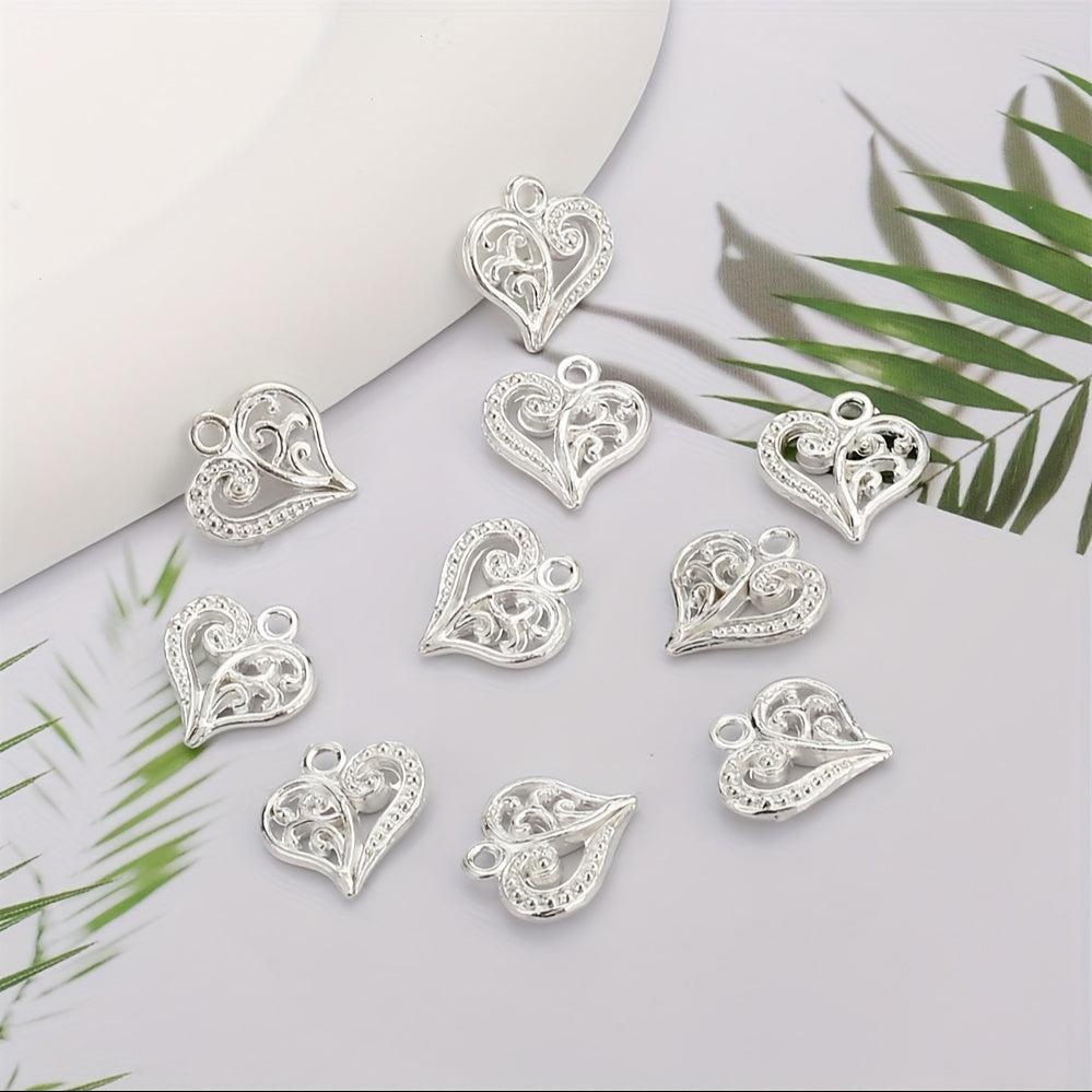 20PCS 14mm Alloy Heart Pendant Set