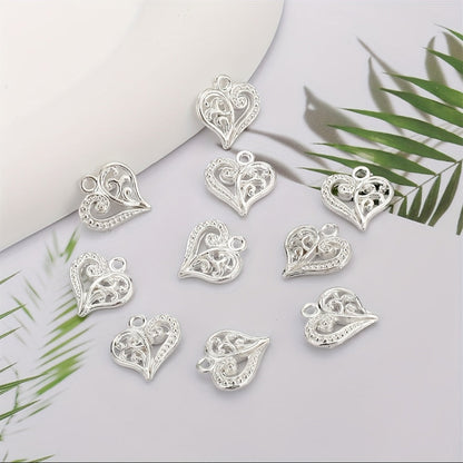 20PCS 14mm Alloy Heart Pendant Set