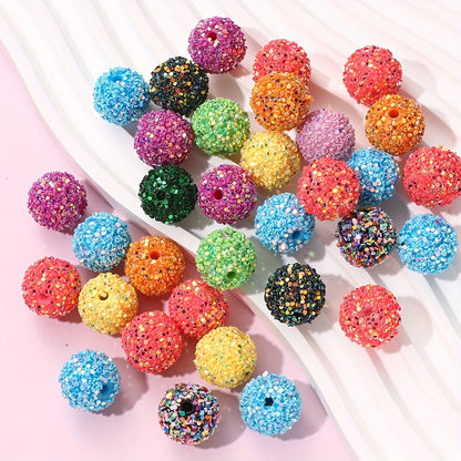 Vibrant 16mm Mixed Color Resin Sequin Beads - Red Bayberry Shape, 10pcs