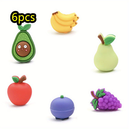 6pcs/set Fruit Theme Silicone Focal Beads Set
